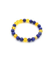 DOĞAL LAPİS LAZULİ VE SİTRİN TAŞI BİLEKLİK 1.KALİTE 002