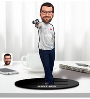 BK Gift Kişiye Özel Usta Atıcı Karikatürlü Ahşap Biblo-1, Arkadaşa Hediye, Sevgiliye Hediye