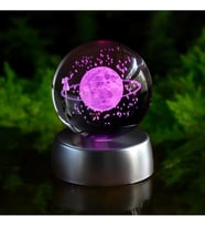 Dekoratif 3D Satürn Kız Samanyolu Renk Değiştiren Işıklı Kristal Küre