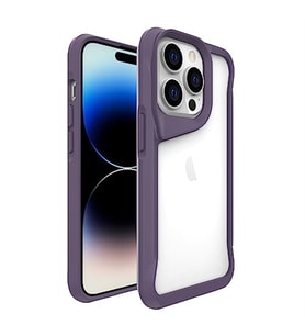 Coverzone iPhone 14 Pro Max ile uyumlu K?l?f ClearSafeguard T-Max Silikon Kapak Derin Mor