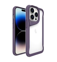 Coverzone iPhone 14 Pro Max ile uyumlu K?l?f ClearSafeguard T-Max Silikon Kapak Derin Mor