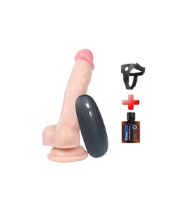 17 Cm Belden Bağlamalı Yeni Nesil Kayganlaştırıcı Ve Kemer Titreşimli Realistik Penis