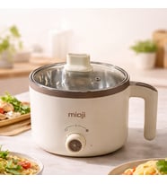 Mioji EP50 600W 1.5L Çok Fonksiyonlu Elektrikli Pişirici Beyaz