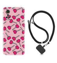 General Mobile GM 21 Pro GM 22 Pro Plus Kılıf Boyun Askılı Silikon Heart Lollipop 1414
