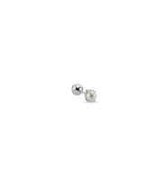 Tragus Doğal İnci Çift Taraflı Top Piercing (Beyaz)