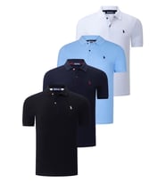 DÖRTLÜ SET T8561 DEWBERRY ERKEK T-SHIRT-SİYAH-BEYAZ-LACİVERT-AÇIK MAVİ (Karışık)