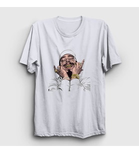 Presmono Unisex Beyaz Laugh Post Malone T-Shirt 304246tt (Beyaz)