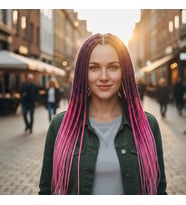 Afrika Örgüsü Ve Rasta İçin Sen Ombreli / Koyu Pembe / Pembe / Açık Pembe