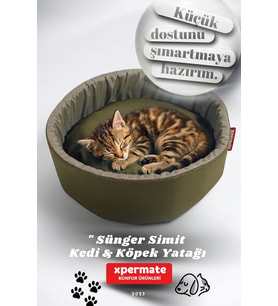 XPERMATE Sünger Simit Küçük Irk Köpek Yatağı Ve Kedi Yatağı 45 Cm VE 55 CM (Turkuaz)