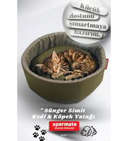 XPERMATE Sünger Simit Küçük Irk Köpek Yatağı Ve Kedi Yatağı 45 Cm VE 55 CM (Turkuaz)