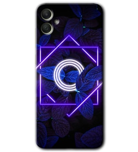 Galaxy A05 Kılıf HD Desen Baskılı Kılıf - Dark Neon Yaprak O Harfi