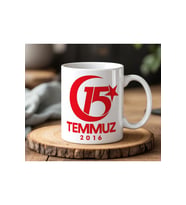 15 Temmuz Tasarımlı Beyaz Seramik Baskılı Kupa Bardak 330ml