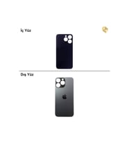 iPhone 13 Pro Grafit Renk Arka Kapak Arka Cam Batarya Kapağı Lazer Kesim Kapak Pil Kapağı