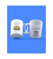 Best Friends Hamburger Patates Tasarım 2'li Kupa Seti