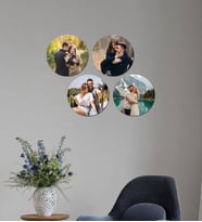 Kişiye Özel 4 Fotoğraflı Yuvarlak Mdf Tablo