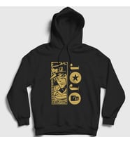 Presmono Unisex Siyah Jotaro Kujo V3 Anime Jojo Kapüşonlu Sweatshirt 322457tt