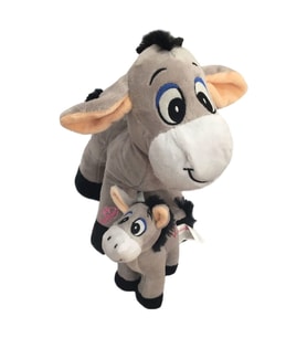 Oyuncak Peluş Eşek Ve Eşek Sıpası Anne Ve Yavrusu 25 Cm 15 Cm (Çok Renkli)