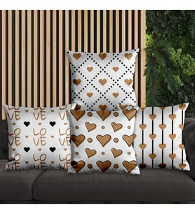 eJOYA Kalp Tasarımlı 4'lü Yastık İçi Ve Kırlent Kılıfı 45cm 113691