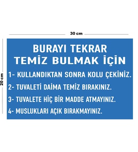 Metal Burayı Tekrar Temiz Bulmak İçin 20cm x 30cm A4 Büyüklüğünde Uyarı Levhası Yönlendirme Tabelası