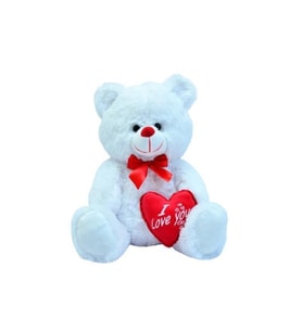 Kalpli Peluş Ayı Beyaz 50 Cm 62528 (Çok Renkli)