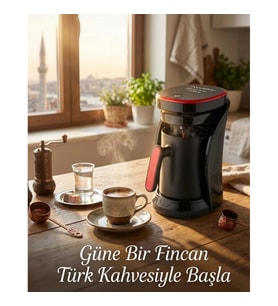 4 Fincan Kapasiteli Türk Kahvesi Makinesi – Sesli İkaz, Otomatik Kapanma ve Taşma Emniyeti