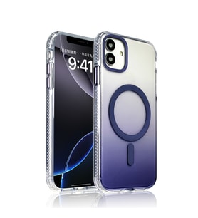 Apple iPhone 11 Uyumlu Kılıf M-safe Şarj Özellikli Transparan Renk Geçişli Zore Toros Kapak (Mor)