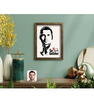BK Gift Kişiye Özel Godfather Baba Tasarımlı Doğal Masif Ahşap Çerçeveli Tablo-6