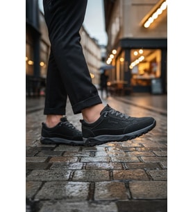 Enoch Hakiki Deri Su Geçirmez Dirençli Erkek Outdoor Sneaker Ortopedik Taban