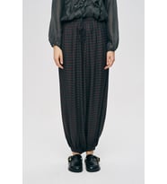 Kadın Paçası Lastikli Ekose Desenli Modern Şalvar Pantolon (Bordo)