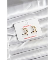 14K Gold Renk Kaplama CM Kadın Küpe 5886