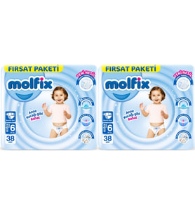 Molfix Bebek Bezi Beden:6 (15+KG) Extra Large 76 Adet Ekonomik Fırsat Pk