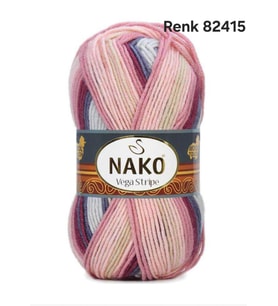 LİDA CRAFTS NAKO VEGA STRİPE RENK 82415 (5 Adet) (Bordo-Antrasit-Geçişli)