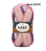 LİDA CRAFTS NAKO VEGA STRİPE RENK 82415 (5 Adet) (Bordo-Antrasit-Geçişli)