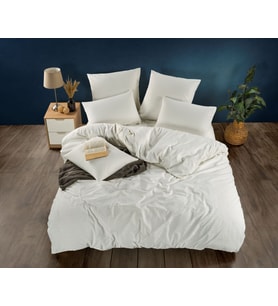 BEGENAL HOME PAMUKLU SATEN NEVRESİM TAKIMI / Çift Kişilik (Krem)