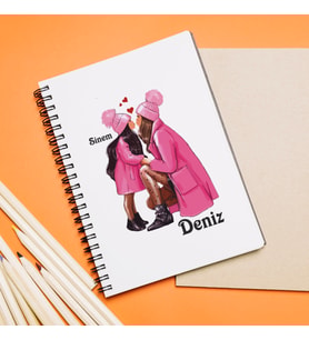 Anne Kız Tasarımlı Defter Kişiye Özel