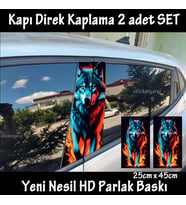 renkli kurt folyo - 2kapı için 2adet sticker kaplama - tuning modifiye