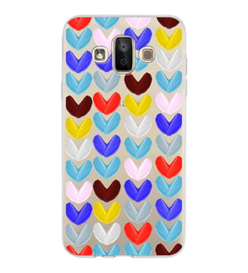 PrintiFy Samsung Galaxy J7 Duo ile Uyumlu 1mm Slim Fit Water Color 1 Baskılı Şeffaf  Kılıf