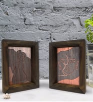 Bk Gift Dekoratif 2'li Doğal Masif Ahşap Çerçeve 15x20cm-49 (Beyaz)