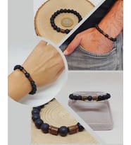 Lav & Oniks Taşı 8mm Unisex Tasarım Bileklik Hawaii Model (9028)