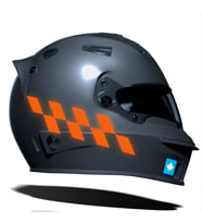 Floresan Turuncu Damalı Kask Motosiklet Sticker Takımı Çınar Extreme