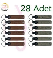 A Kahve & Kül Gri, Kına Organizasyonu Misafirlerine Hediye, 28’li Set, Mesajlı Hatıra Anahtarlık
