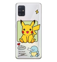 Samsung Galaxy A71 Uyumlu Pokemon Pikachu Tasarımlı Şeffaf Telefon Kılıfı
