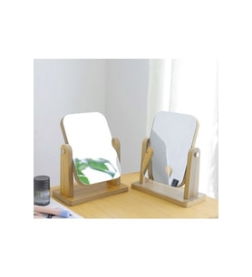 Masaüstü Standlı Ayarlanabilir Ahşap Dekoratif Şık Makyaj Aynası 18*13cm