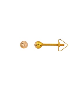 Vidalı 3 mm. 14 Ayar Top Altın Küpe