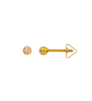 Vidalı 3 mm. 14 Ayar Top Altın Küpe