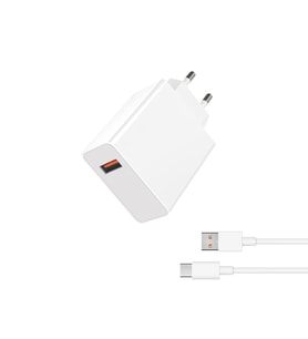 120W USB-C Type-C Hızlı Şarj Seti PD Destekli Süper Hızlı Şarj Adaptörü ve Kablosu (Beyaz)