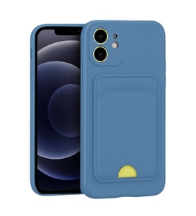iPhone 11 Kılıf Kelvin Kartvizitli Silikon - Mavi