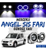 Ford Connect 2002-2013 Uyumlu Mercekli Angel Sis Farı Metal 76 mm Mavi Halkalı Gündüz Farı 2 Adet