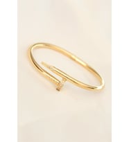 Çelik Gold Renk Taşlı Çivi Model Bileklik (Çok Renkli)