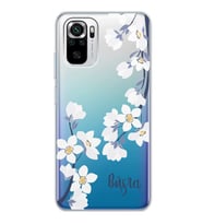 Xiaomi Art White Flowers Tasarımlı Şeffaf Telefon Kılıfı